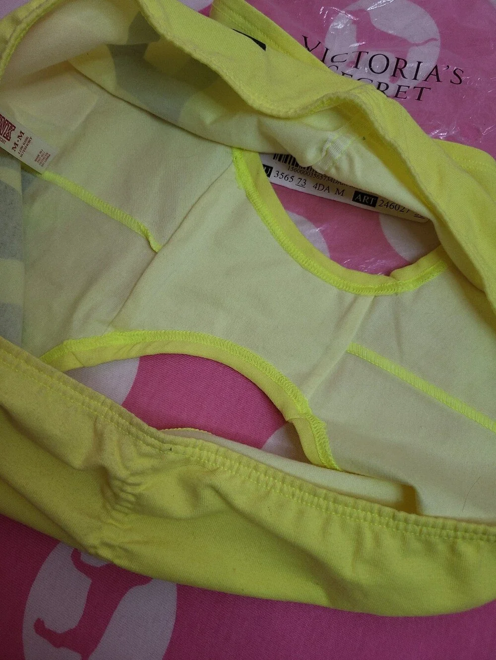 Rare VTG VS PINK Graphic Cotton Ruched Side Low Rise Boyshort Panty Size M